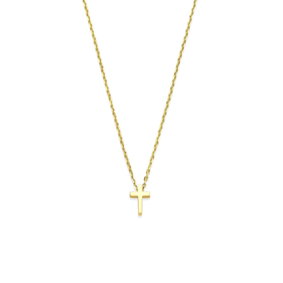 14k Geelgouden collier met kruisje