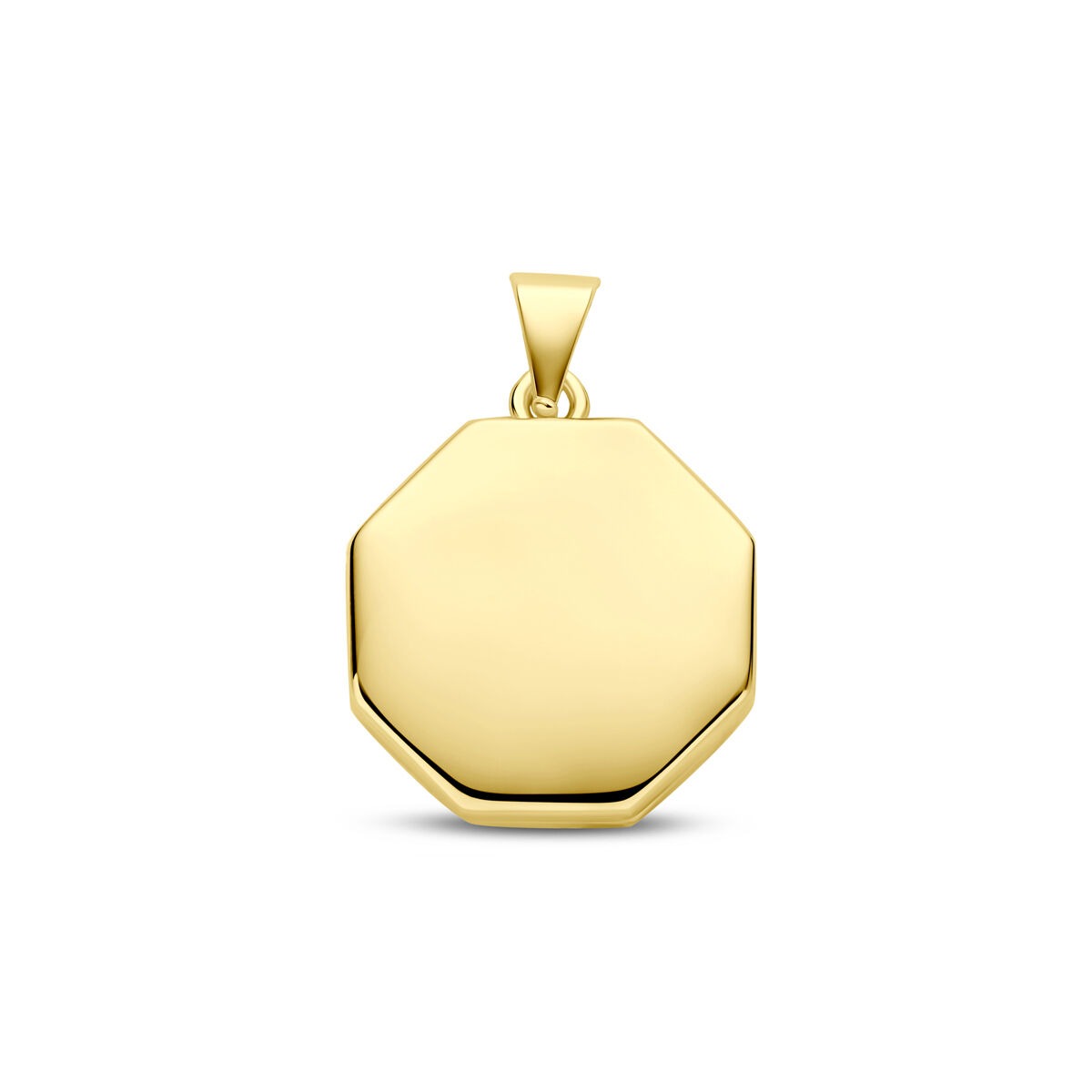Colgante octagonal de plata 925 bañado en oro.