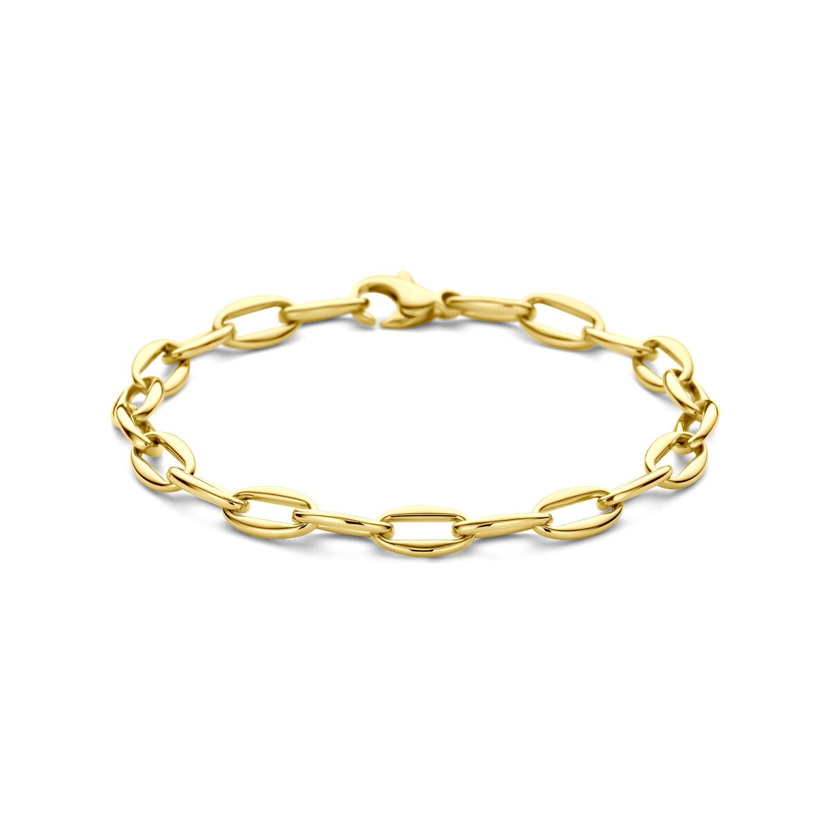Pulsera de eslabones de ancla en oro amarillo de 14 quilates para dama.