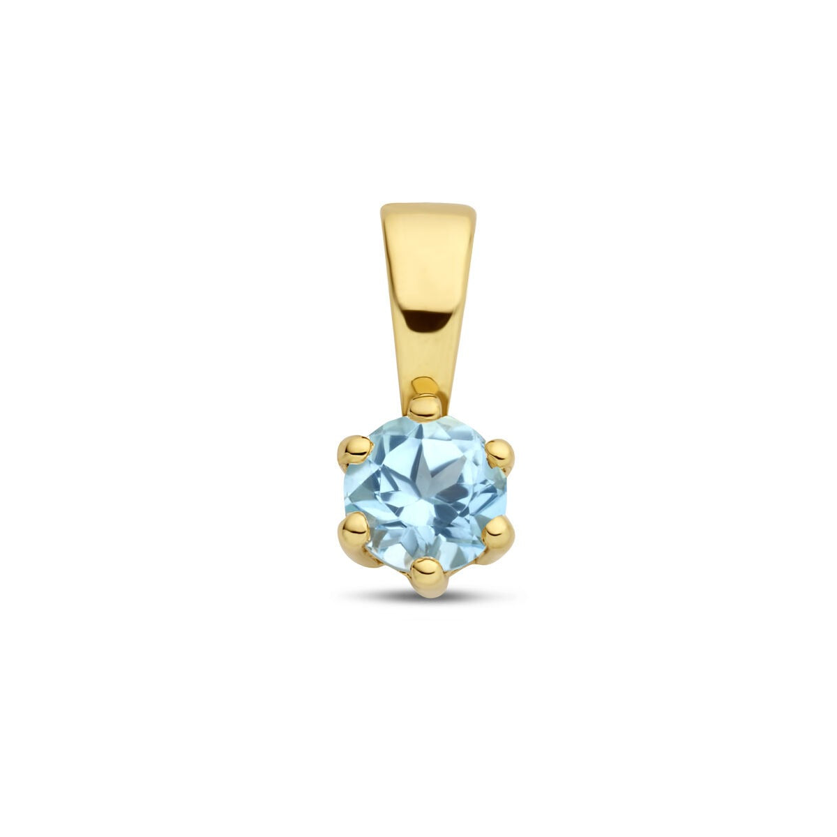Colgante de oro amarillo de 9 quilates con topacio azul.