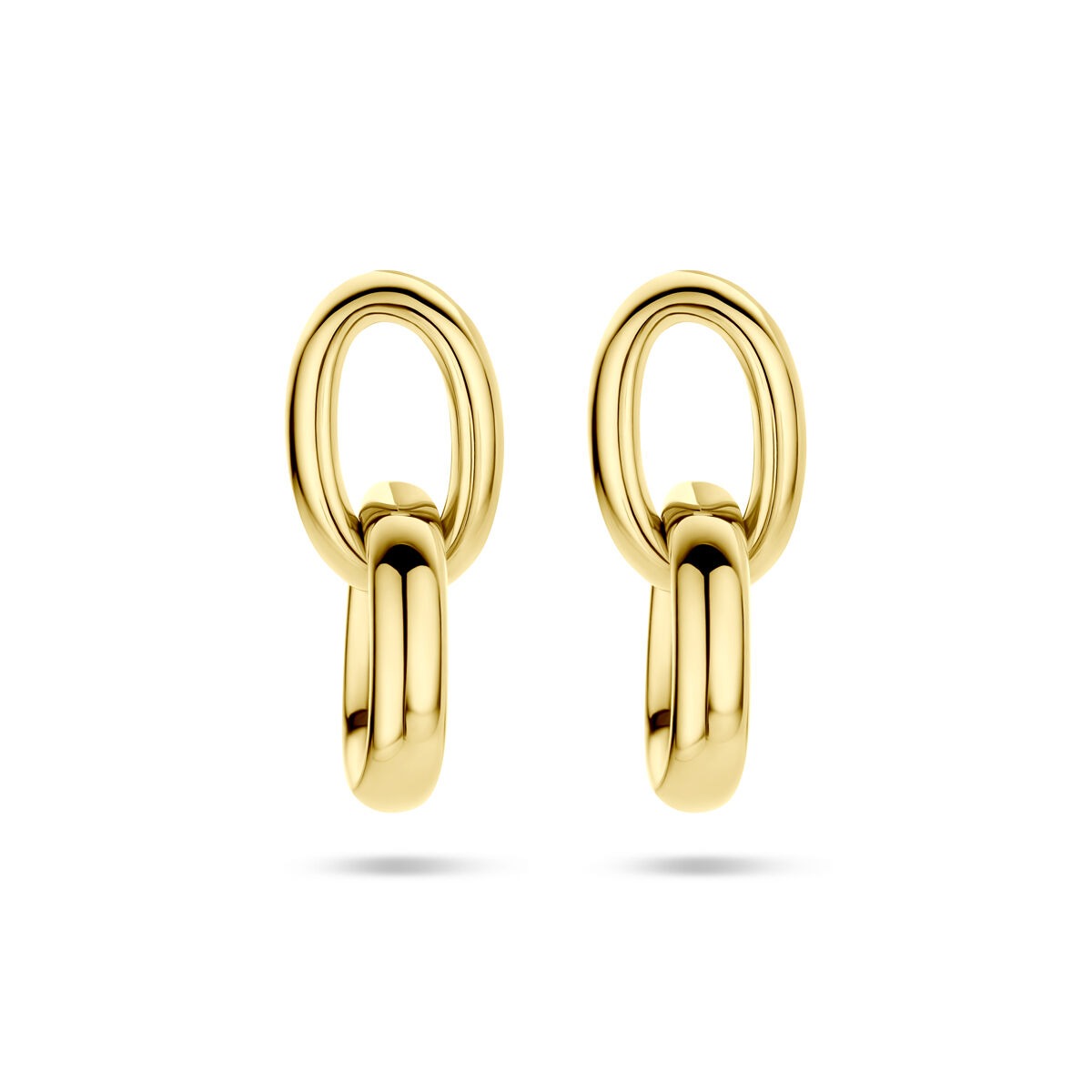 Pendientes de aro en oro amarillo de 14k, con un diseño de 24 mm.