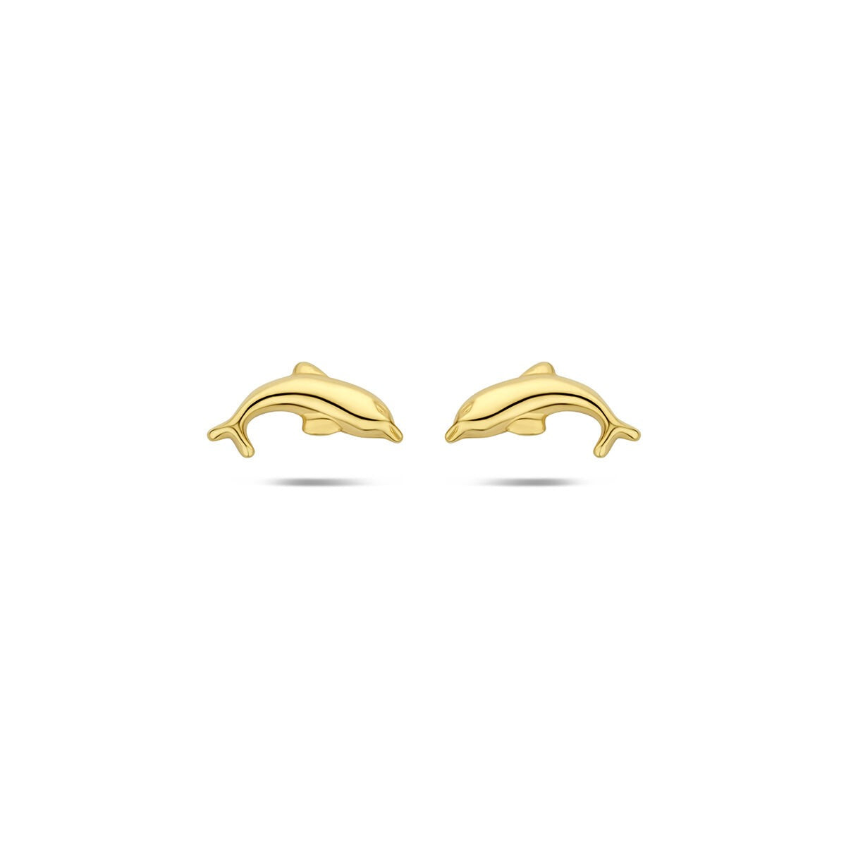Pendientes de delfín en oro amarillo de 9 quilates.