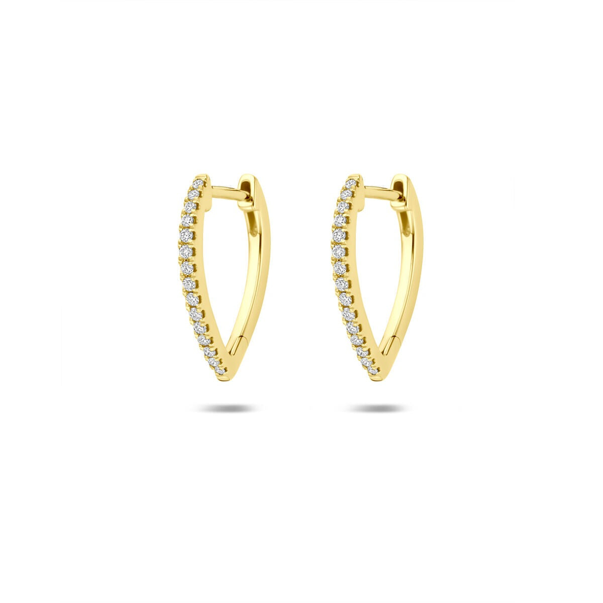 Pendientes de aro en oro amarillo de 14K con diamantes lab-grown de 0.12 ct en total.