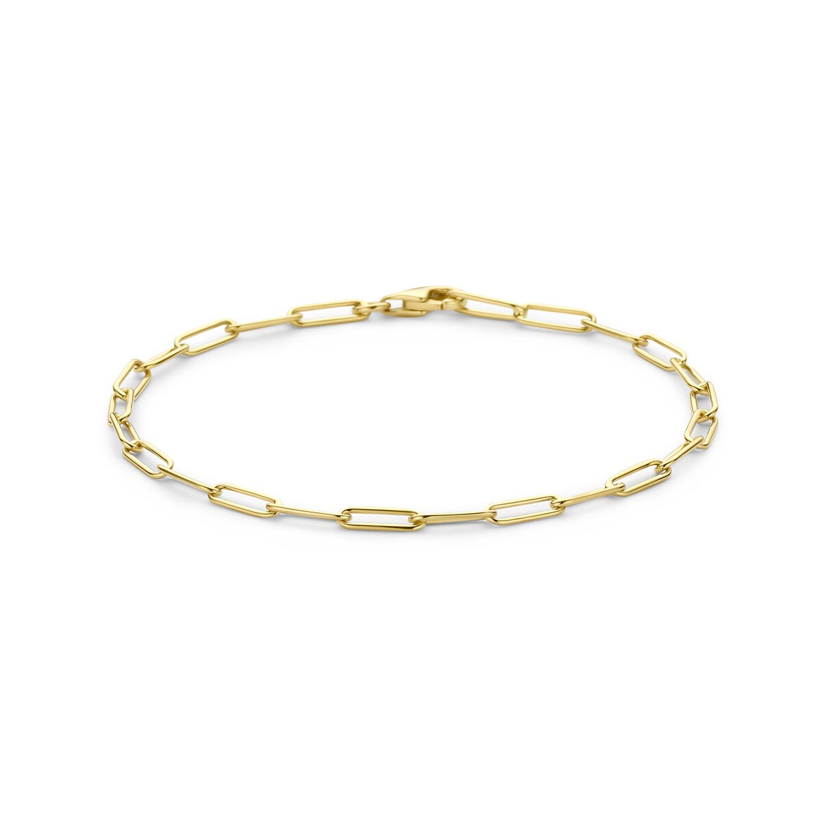 Pulsera de eslabones de oro amarillo de 14k con diseño de ancla.