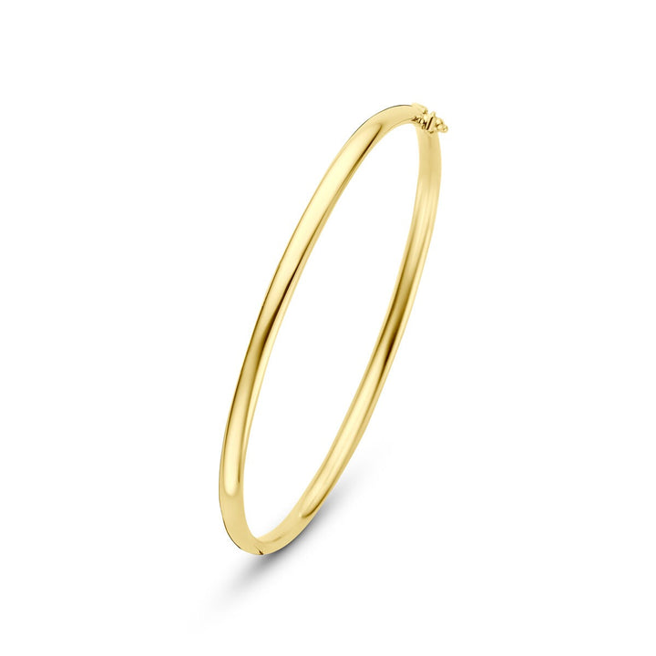 9k Geelgouden bangle armband met zilveren kern