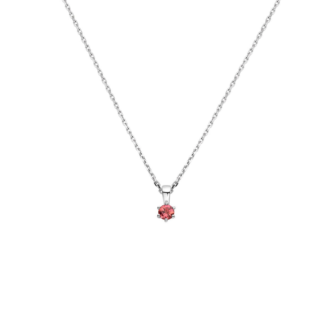 collar con piedra de nacimiento 41 + 4 cm plata rodiada