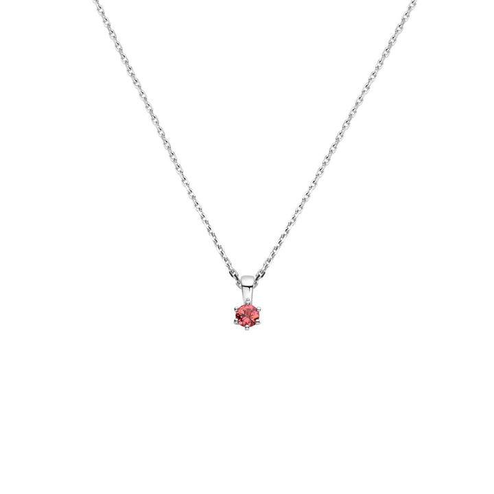 collar con piedra de nacimiento 41 + 4 cm plata rodiada