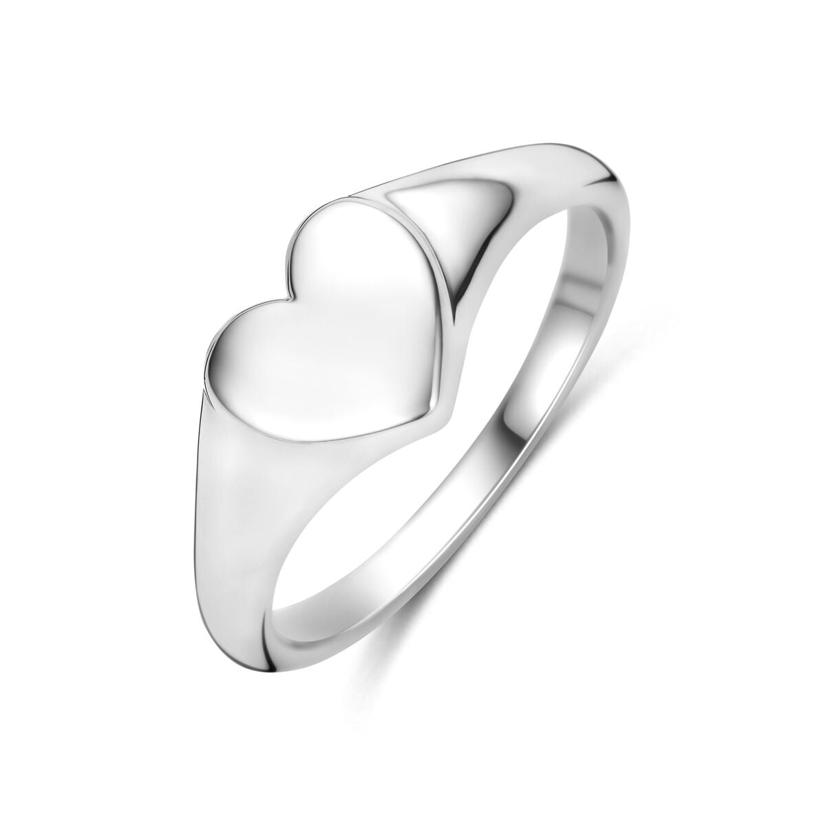 Anillo de plata 925 rodiada con forma de corazón.