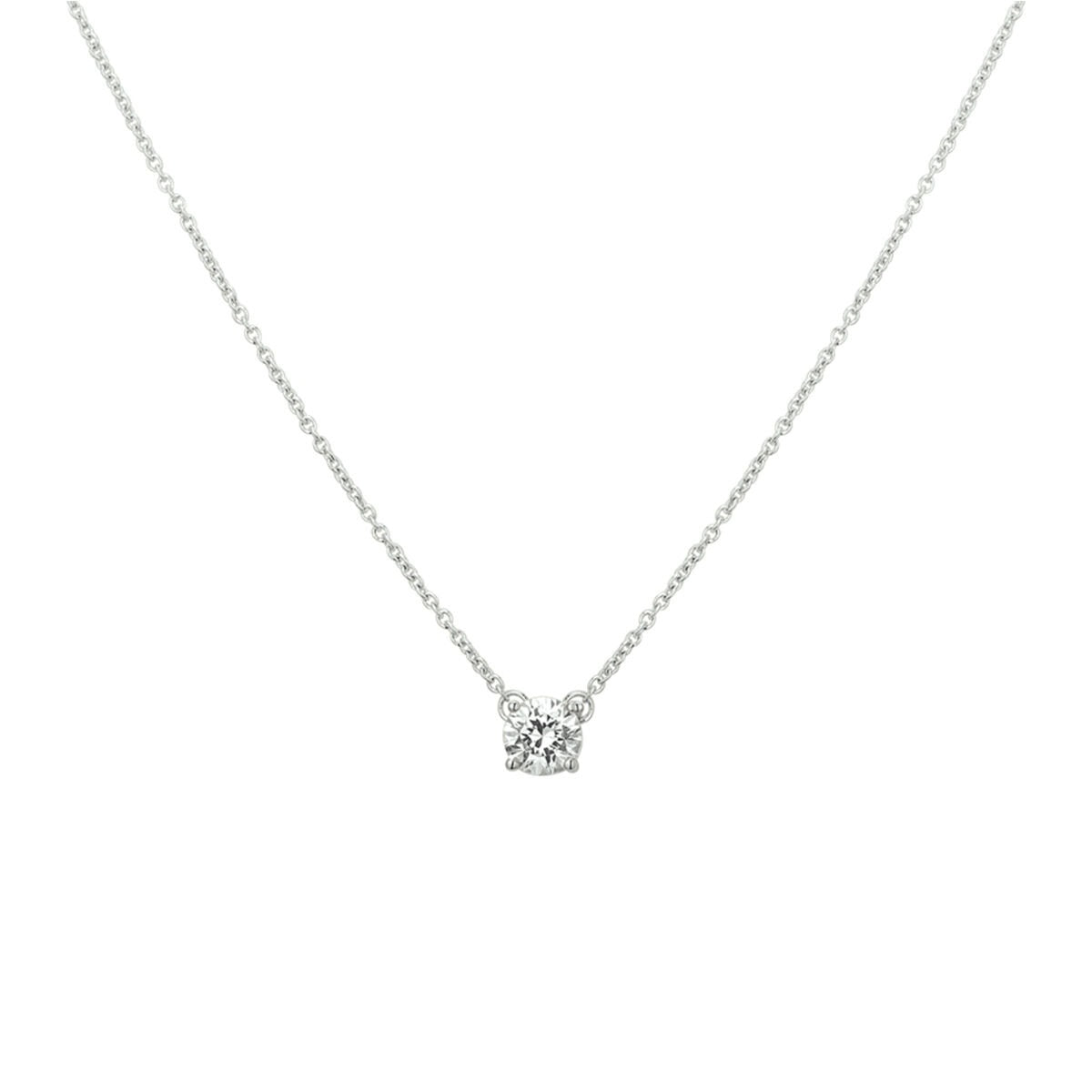 Collar de plata rodiada 925 con un colgante de circonita brillante.