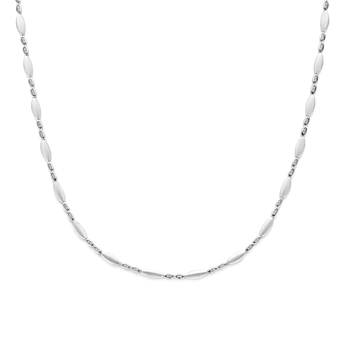 Cadena de plata con zircón, de 4,7 mm de grosor y 45 cm de longitud.