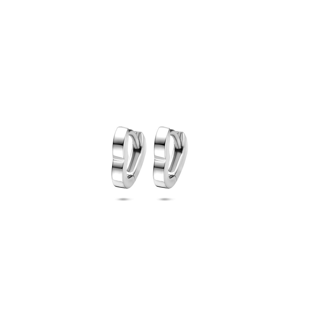 Aros de plata con corazón – plata 925 rodiada