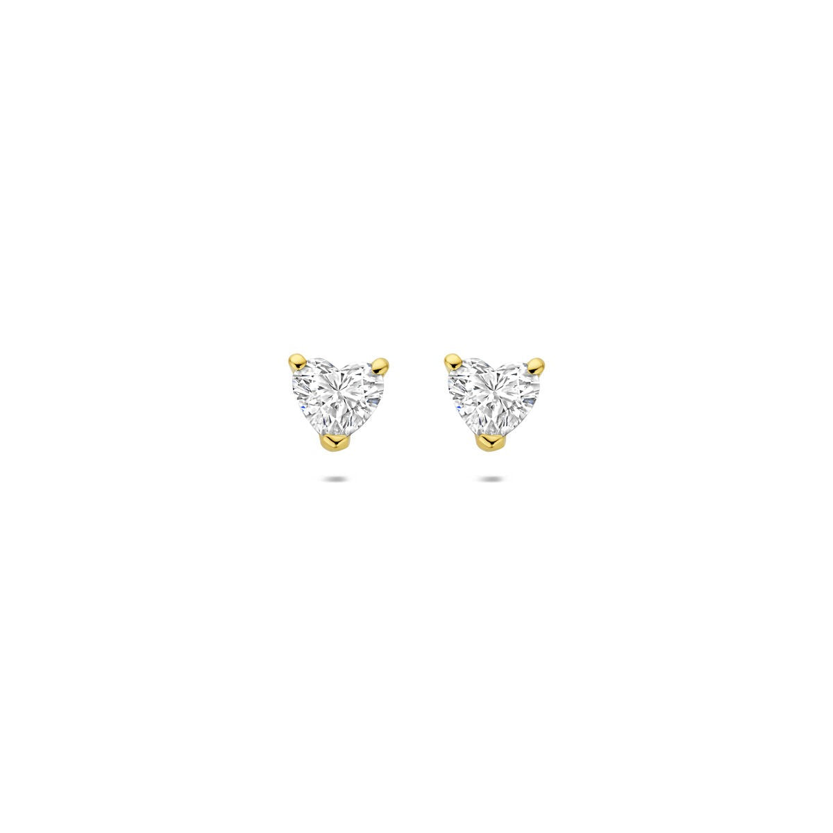 Pendientes de oro amarillo de 14k con diamantes lab-grown en forma de corazón de 0.60 ct.