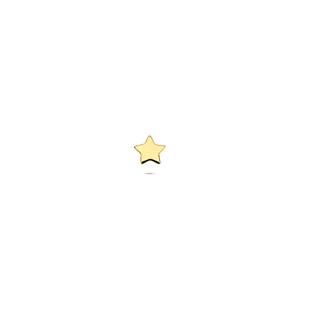 Piercing de estrella de 14k dorado, con un diámetro de 3,5 mm y diseño plano.
