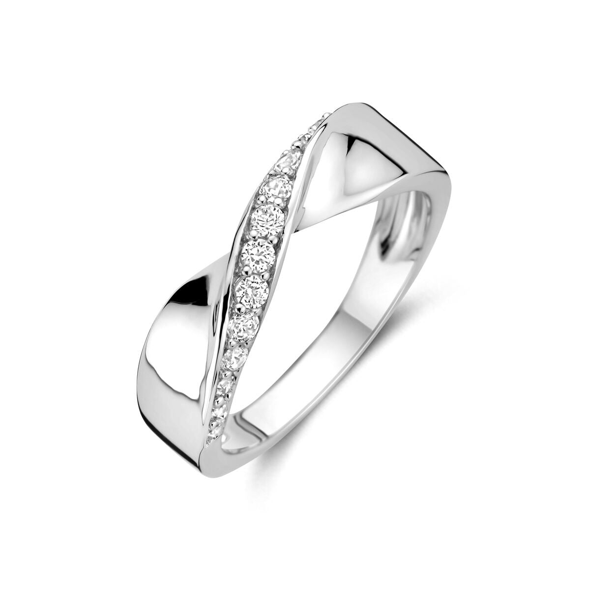 Anillo de plata rodiada con circonitas 5.5mm