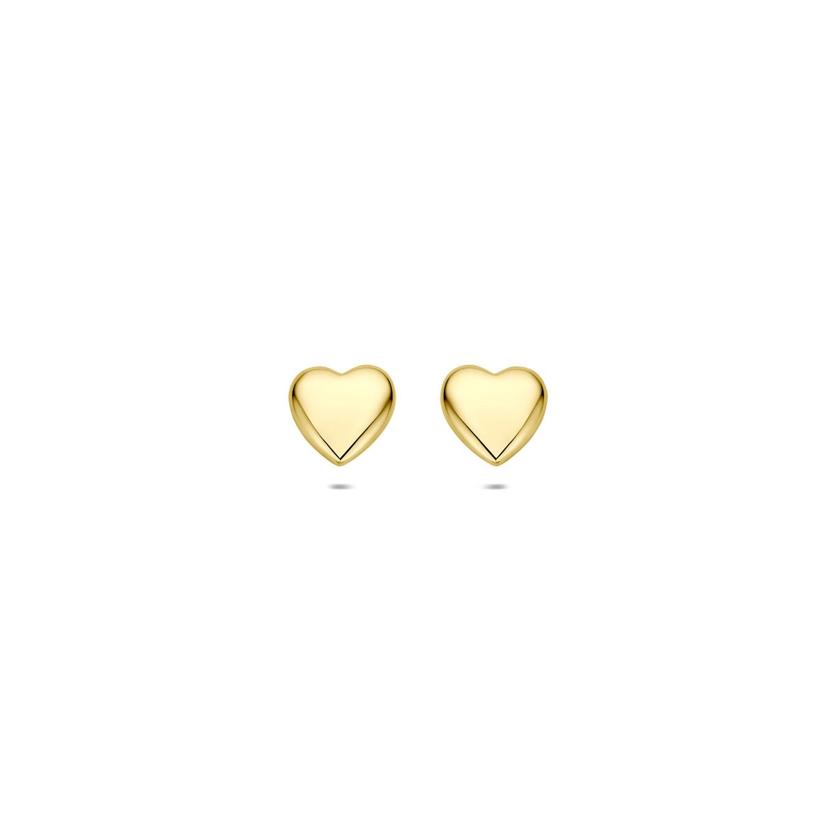 Pendientes de corazón de plata 925 chapada en oro.