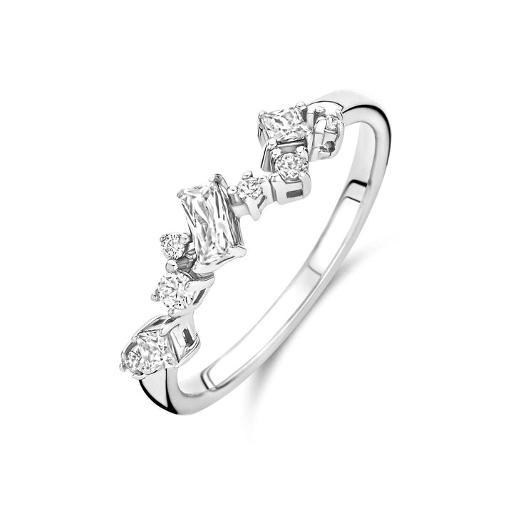 Gerhodineerd 925 Zilveren Ring met Zirkonia – Elegant en Tijdloos voor Dames