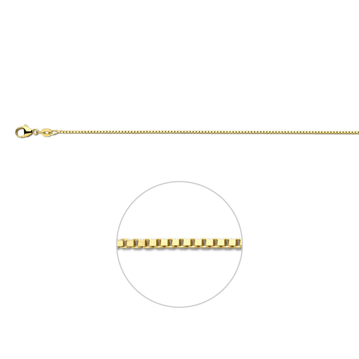 Pulsera de oro amarillo de 14k con eslabones venecianos de 1.1 mm.