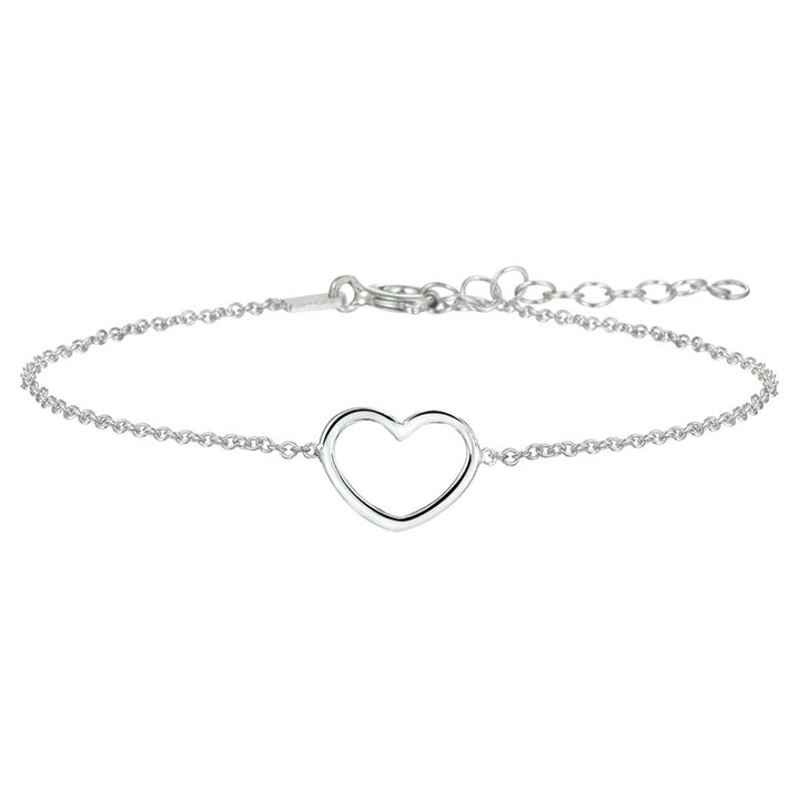 Zilveren armband met hartje – gerhodineerd 925 zilver