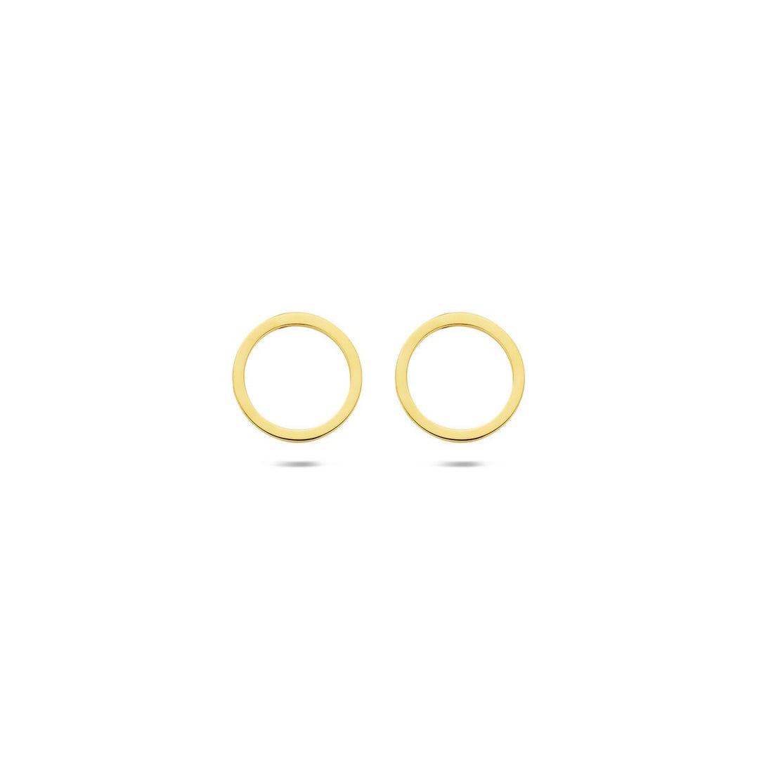9k Geelgouden Oorknoppen Open Cirkel 8 mm