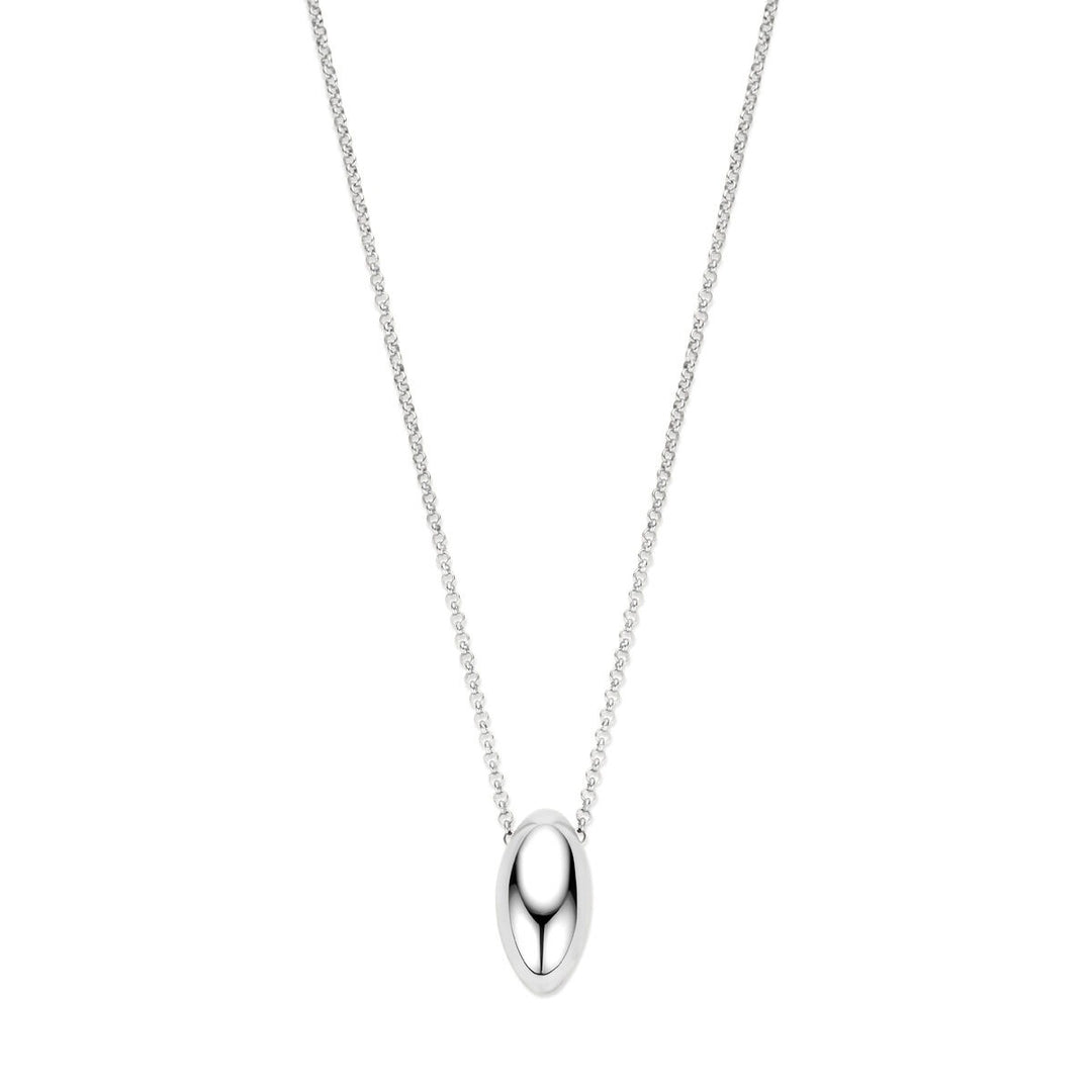 Zilveren collier gerhodineerd 925 met anker schakel – 41 + 4 cm