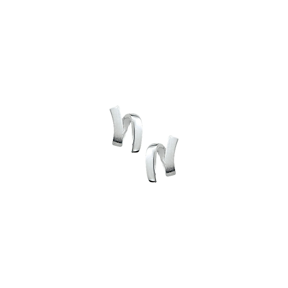 Pendientes de plata 925 con acabado pulido y mate en forma de ondas.