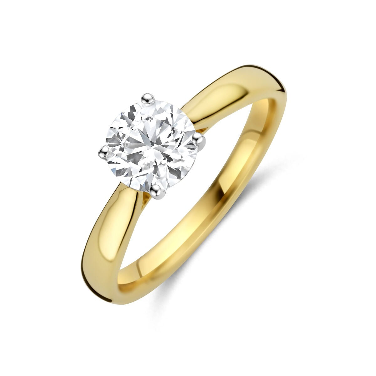 Anillo bicolor de 14k con diamante lab grown de 1.00 ct.