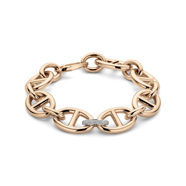 18k bicolor armband met diamant in rosé- en witgoud