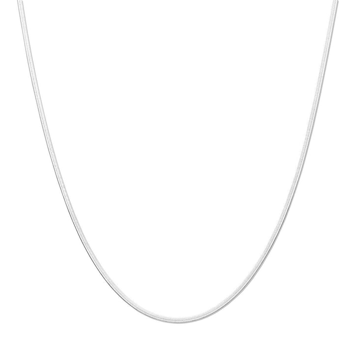 Gerhodineerd 925 zilveren slangcollier 2 mm