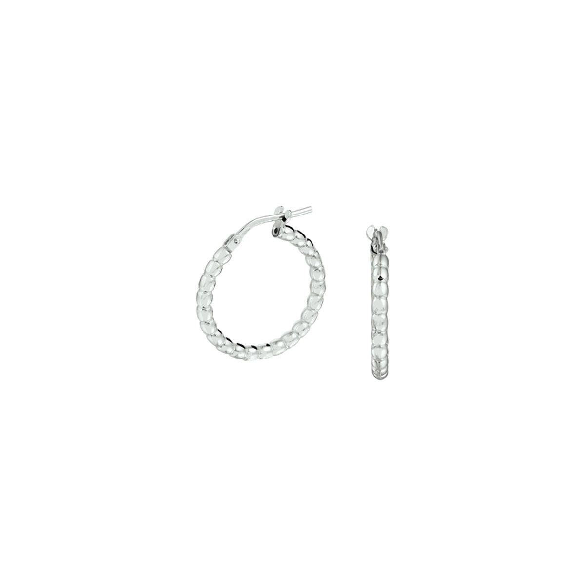 Aros de plata rodiada de 20 mm con diseño trenzado.