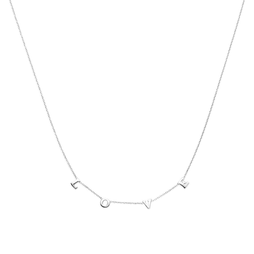 Zilveren collier ‘love’ 925 gerhodineerd – Dames Kettingen