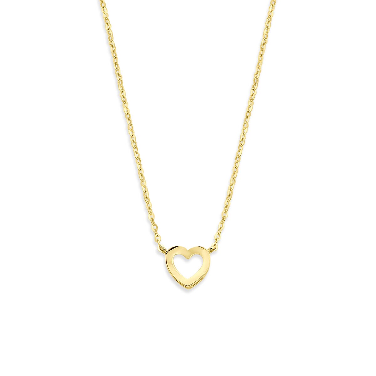 Collar de ancla de 14k con un colgante en forma de corazón dorado.