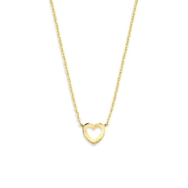 Gouden ketting met hartje – 14k anker collier