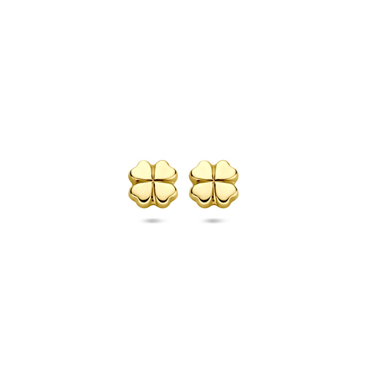 Pendientes de oro amarillo en forma de trébol de 5.5 mm.