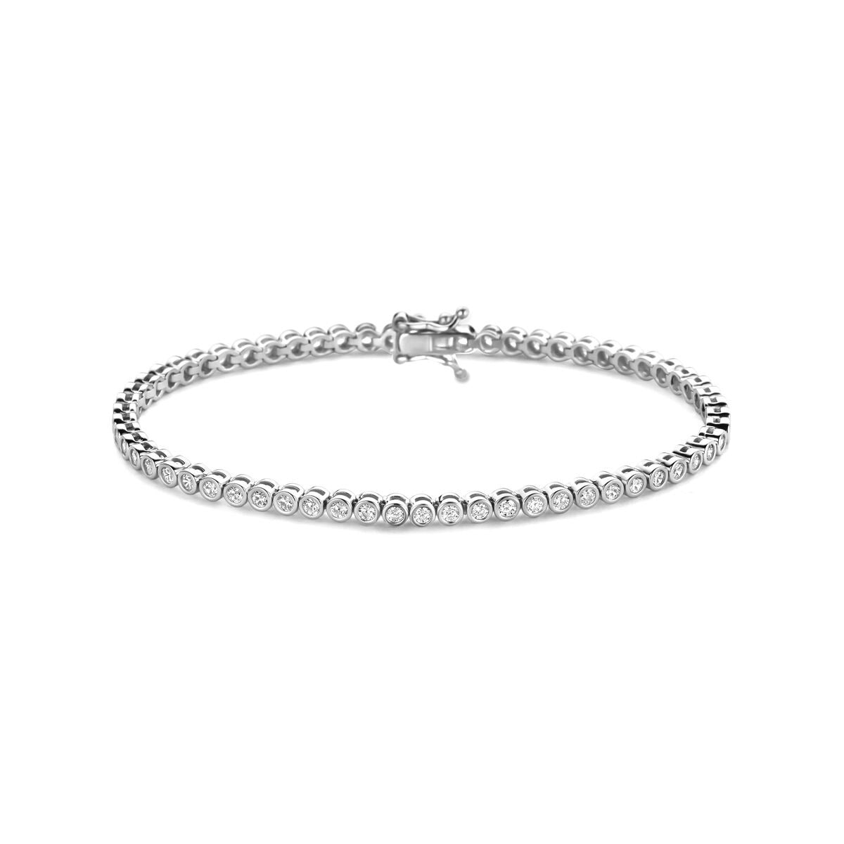 Pulsera de tenis de plata con circonitas, en plata 925 rodiada.