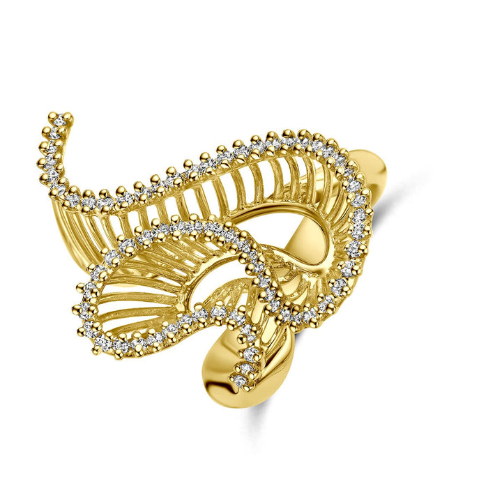 14k Geelgouden ring met diamant