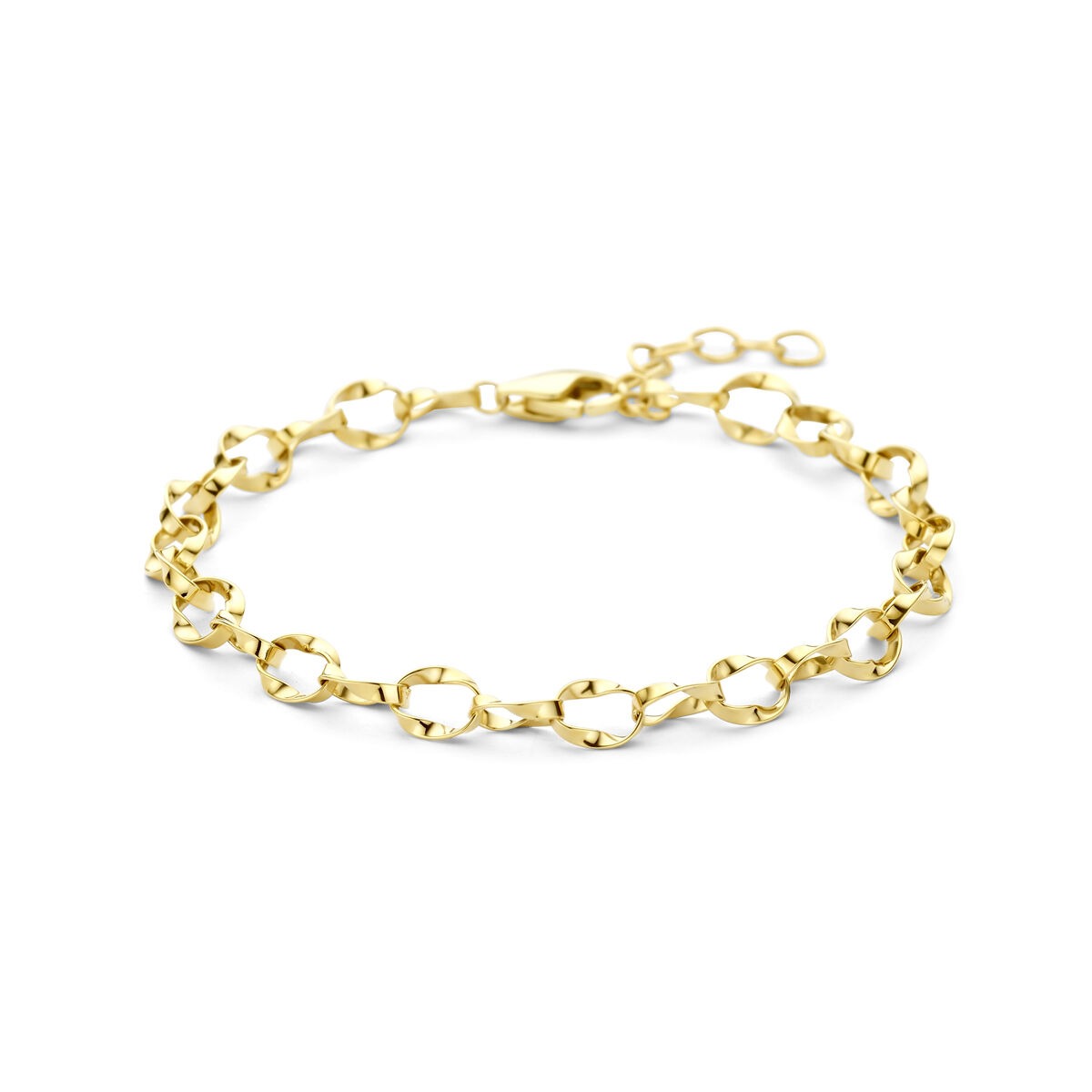 Pulsera de eslabones de ancla en oro amarillo de 14 quilates para dama.