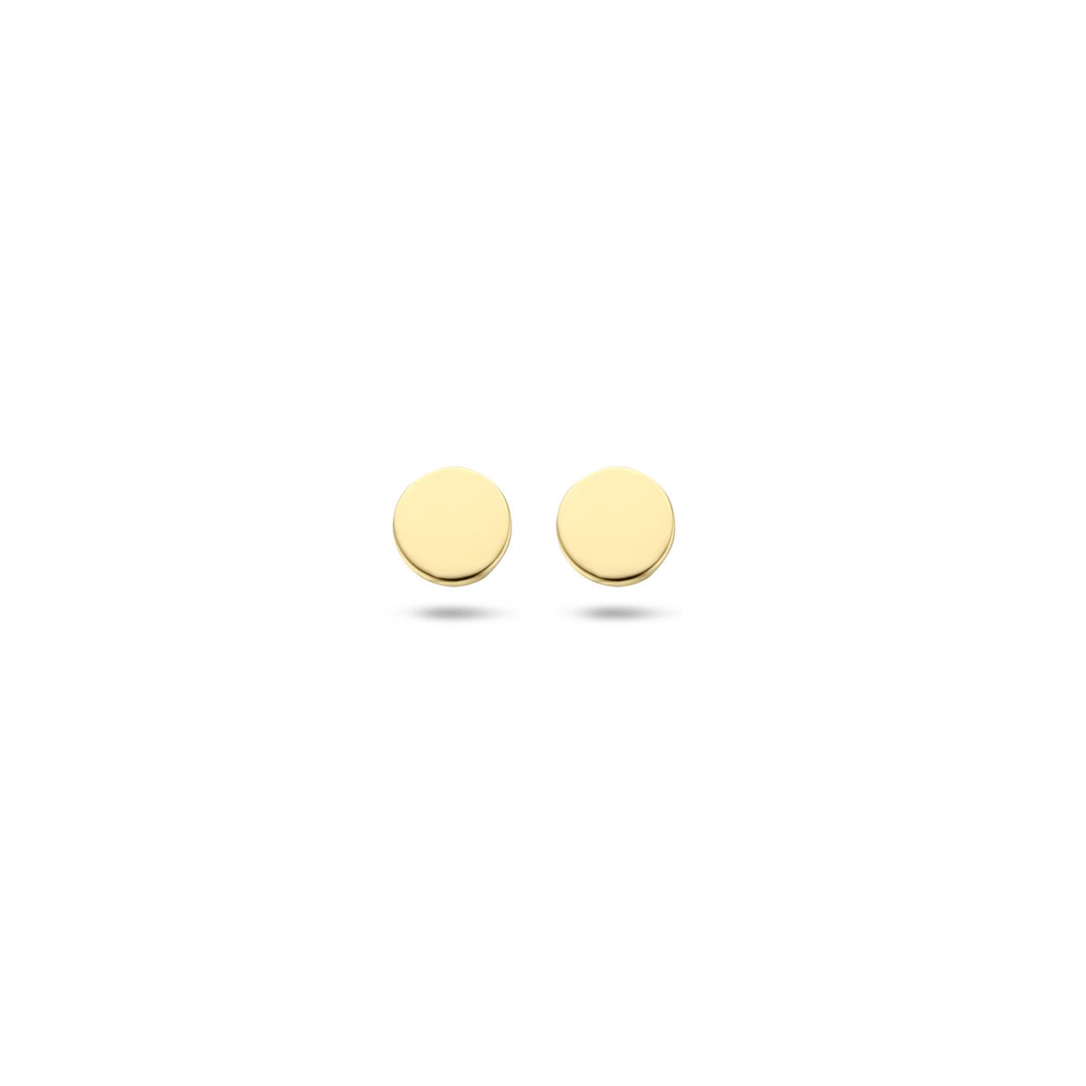 Pendientes de oro redondos de 14k, pulidos, de 4 mm.