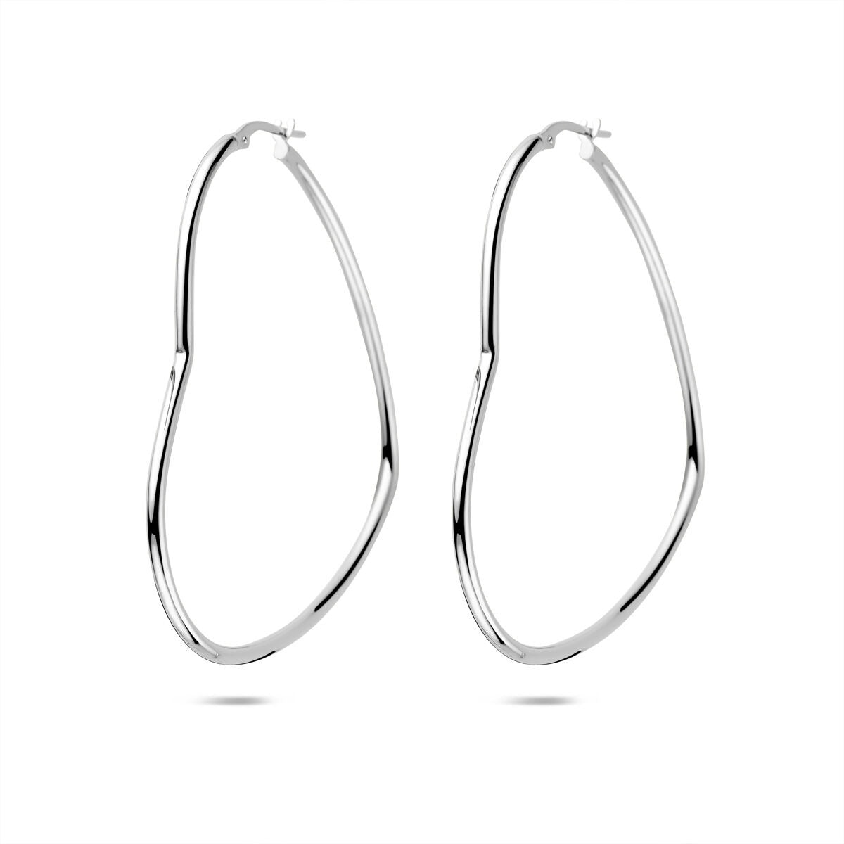 Aros de plata en forma de corazón – plata 925 rodiada