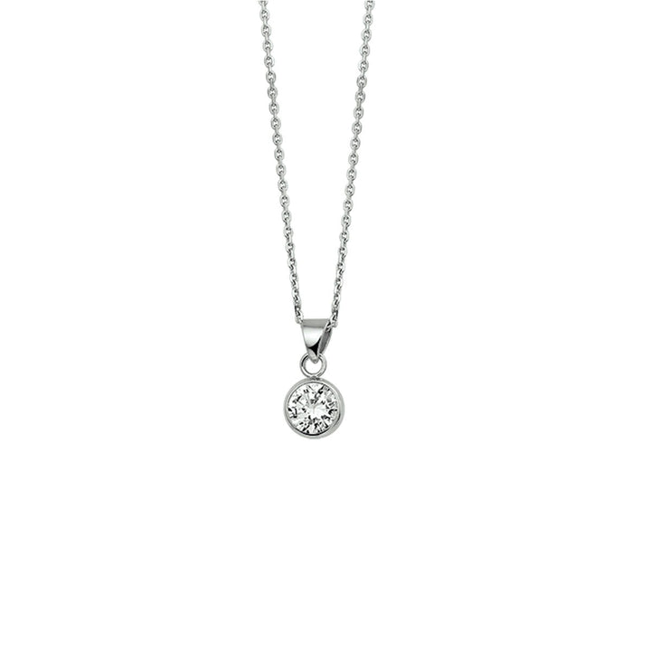 Zilveren collier met zirkonia hanger – gerhodineerd 925 zilver