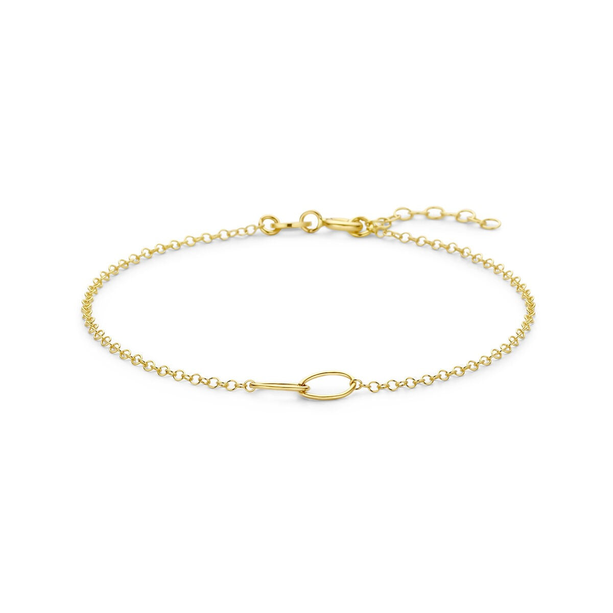 Pulsera de eslabones ovalados en oro amarillo de 14k.