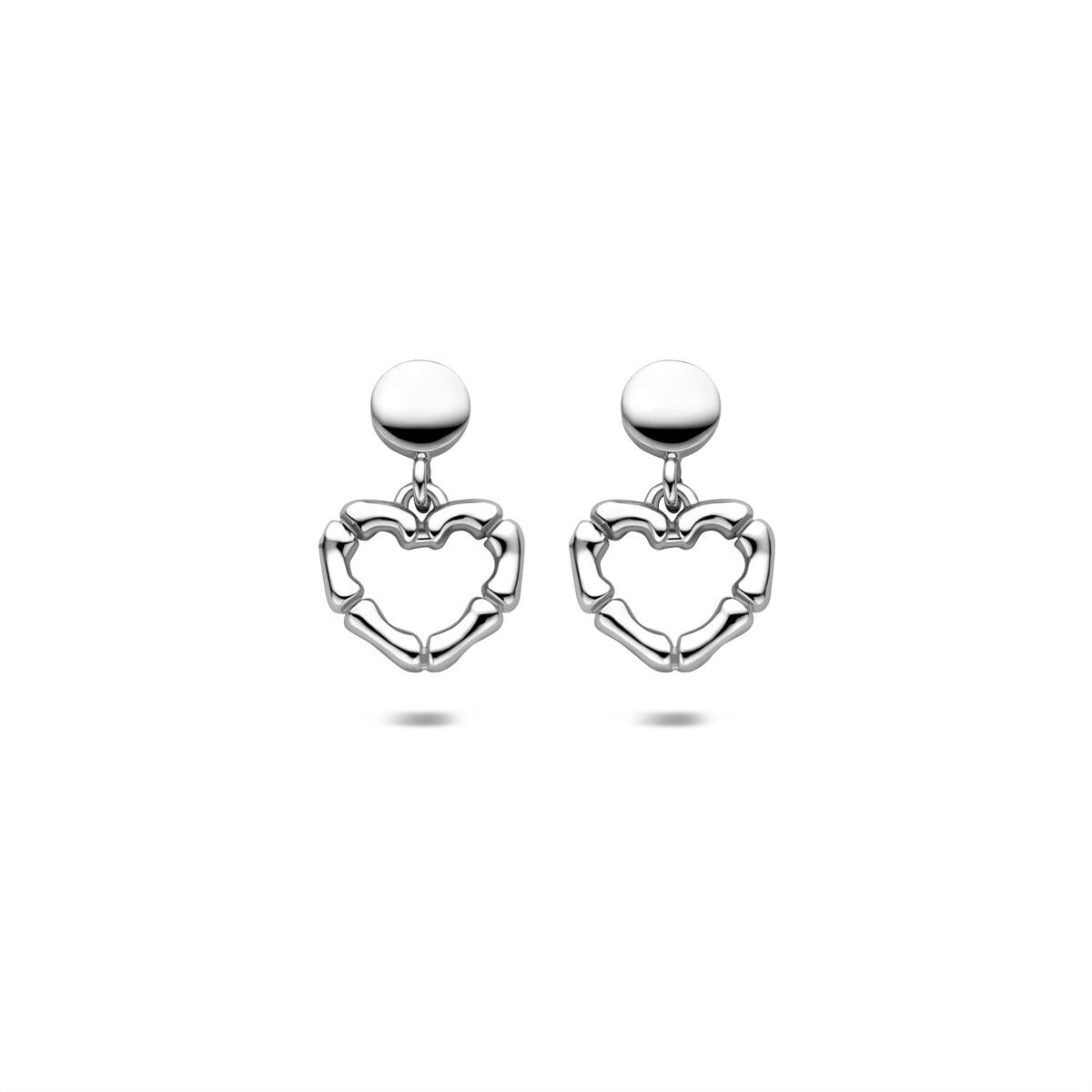 Pendientes de plata con corazón – rodiados en plata 925 16,5 mm