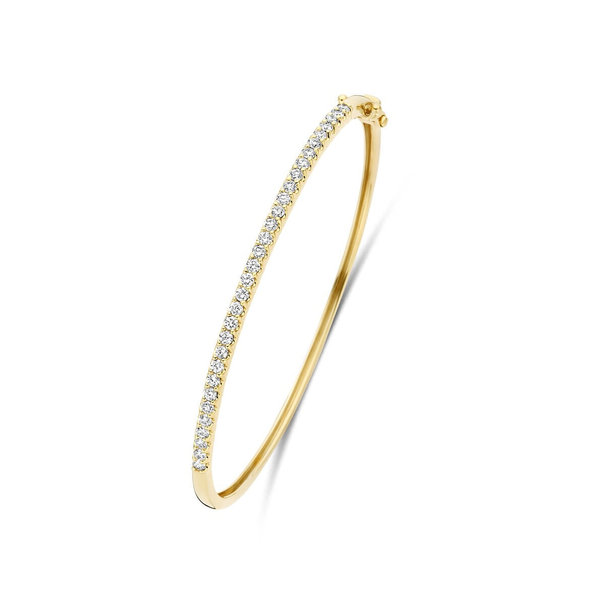 Brazalete de oro amarillo de 14k con diamantes cultivados en laboratorio de 1.00ct.