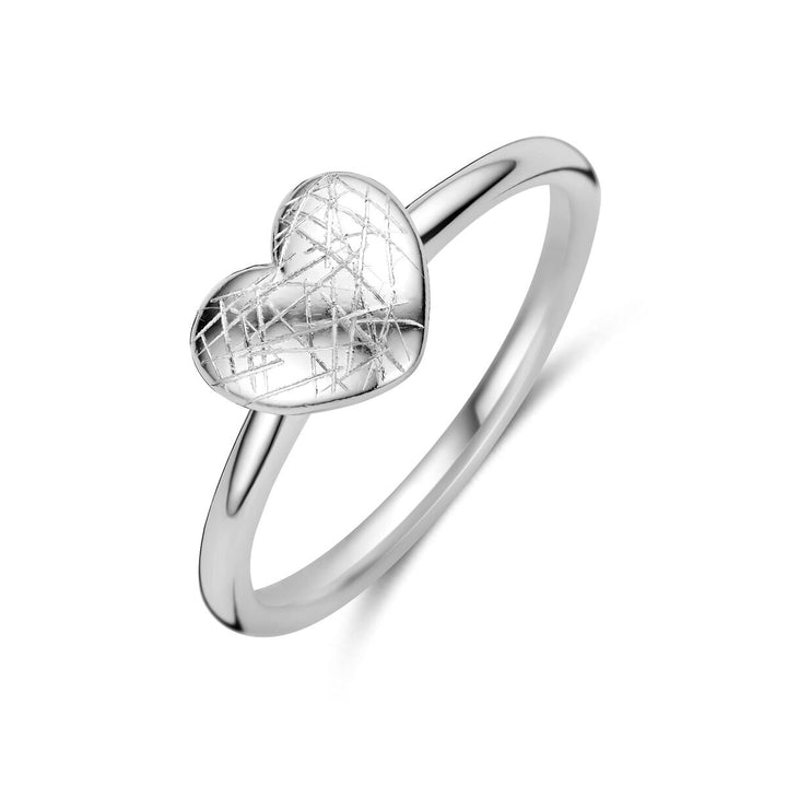 Gerhodineerd 925 zilveren ring met hartje