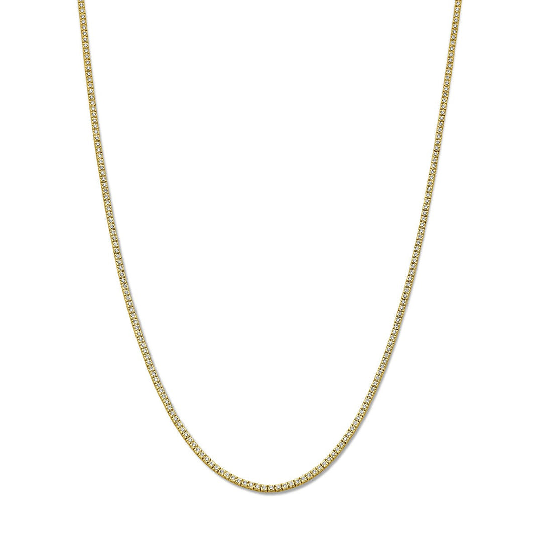 14k geelgouden tenniscollier met lab grown diamanten – 3.00ct