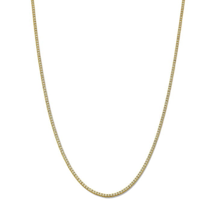 14k geelgouden tenniscollier met lab grown diamanten – 3.00ct