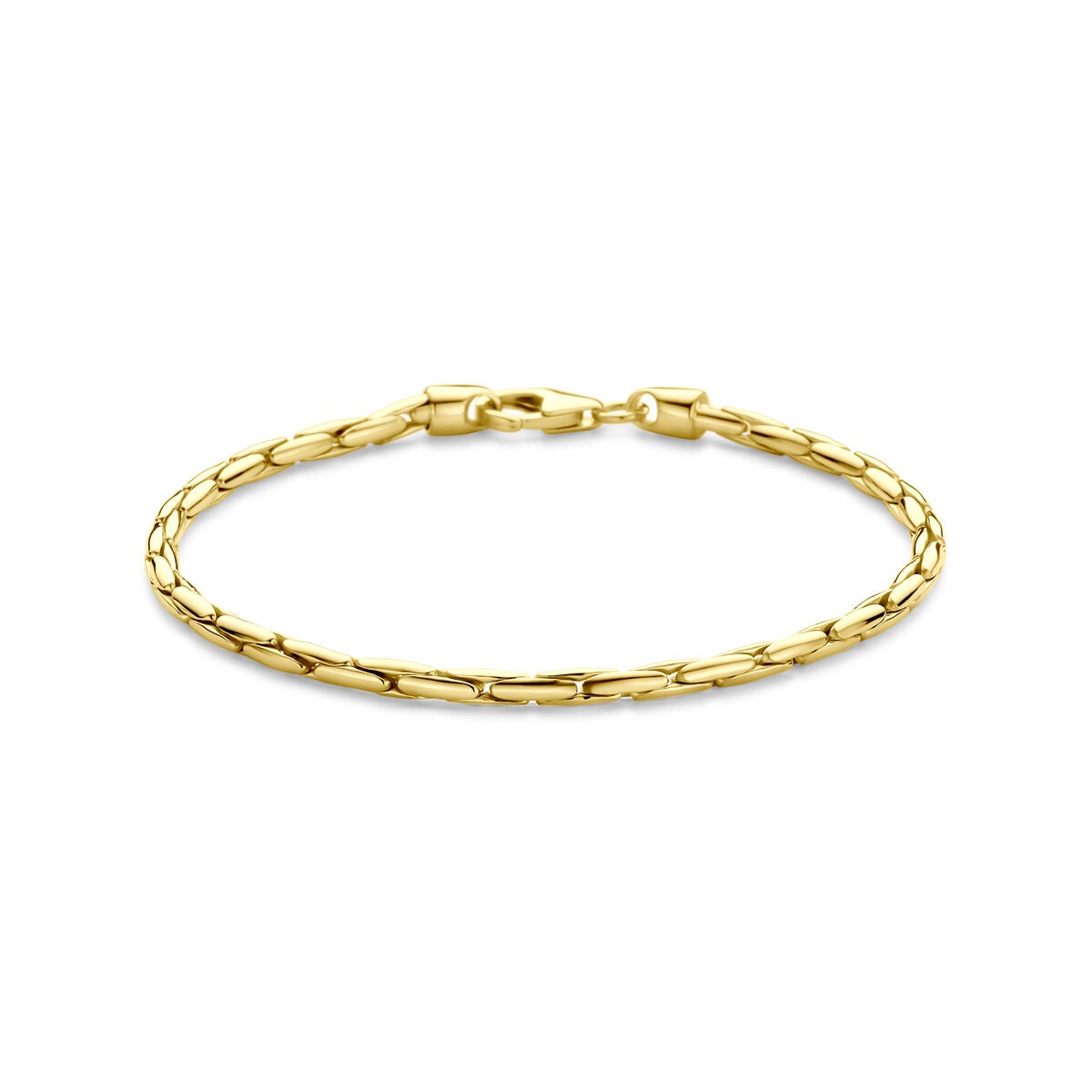 Pulsera gourmet de 14k en oro amarillo con núcleo plateado, de 2,8 mm y 19 cm de longitud.