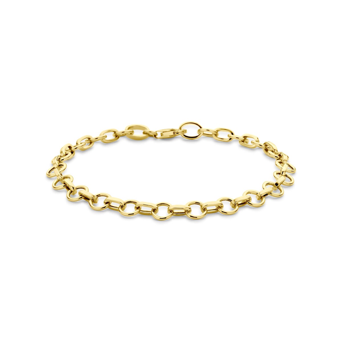 Pulsera dorada de 14k con eslabones de ancla de 6 mm.