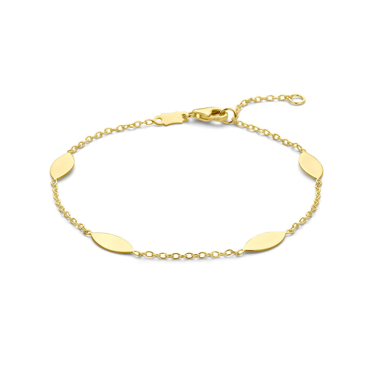 Pulsera de 14K en oro amarillo con eslabones ovalados y cierre de langosta.