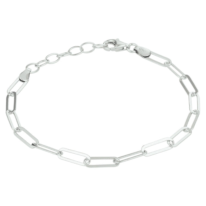 Zilveren paperclip armband – gerhodineerd 925