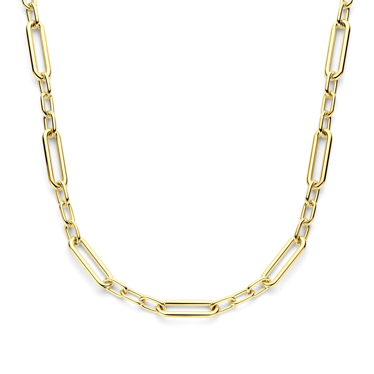 Collar de ancla dorado de 14k con cierre de langosta, cadena de eslabones de 43 + 3 cm.